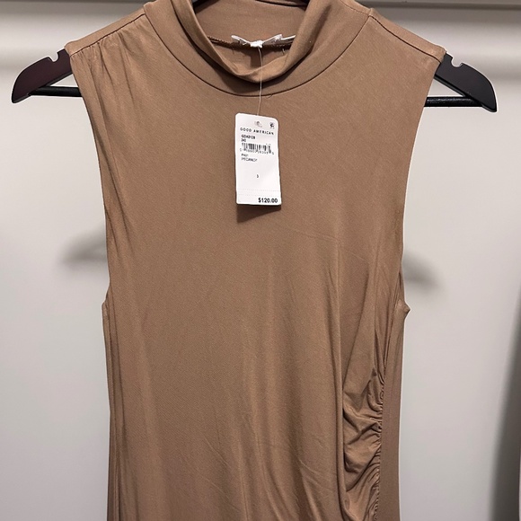 Good American Mock Neck Dress - Pecan - Picture 1 of 4